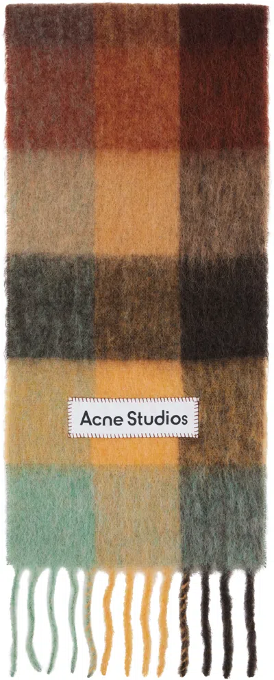 ACNE STUDIOS MULTICOLOR MOHAIR CHECKED SCARF
