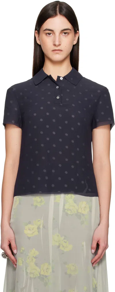 ACNE STUDIOS NAVY LAYERED SHIRT