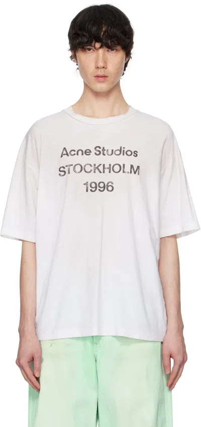 ACNE STUDIOS OFF-WHITE RELAXED FIT LOGO T-SHIRT