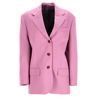 ACNE STUDIOS OVERSIZED SUIT JACKET IN PINK POLYESTER