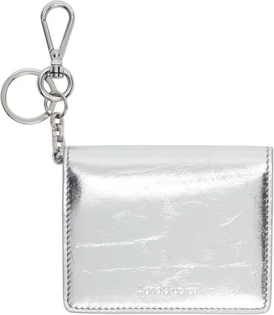 ACNE STUDIOS SILVER FOLDED LEATHER WALLET