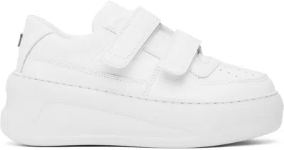 ACNE STUDIOS WHITE VELCRO STRAP PLATFORM SNEAKERS