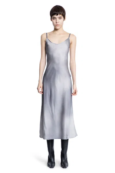 ACNE STUDIOS PRINTED FLUID SATIN SLIP DRESS