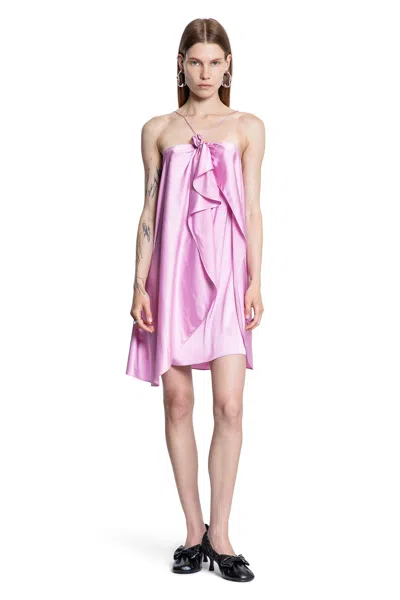 ACNE STUDIOS FLUID SATIN HALTER DRESS