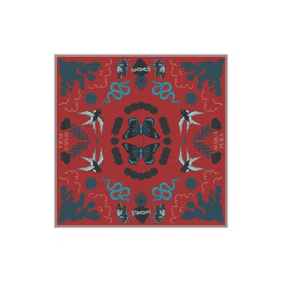 ACQUA PURA WOMEN'S RED 'JORDAN' SILK SCARF