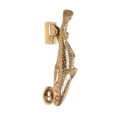 ADAMS & MACK GOLD COD DOOR KNOCKER