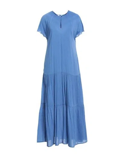 A.D.E.L.E.  1961 A. D.E. L.E. 1961 WOMAN MAXI DRESS SLATE BLUE SIZE 10 COTTON, SILK