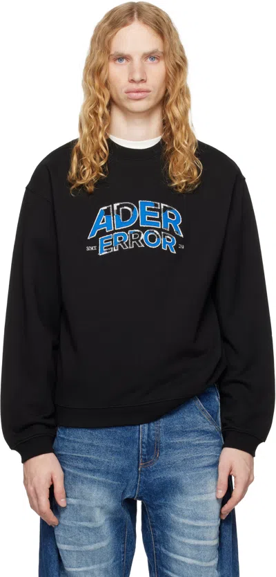 ADER ERROR BLACK EMBROIDERED SWEATSHIRT