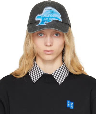 ADER ERROR BLACK FADED DENIM CAP