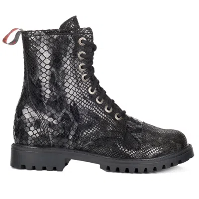 ADERLASS ADERLASS GOTHIC PUNK STEAMPUNK BIKER STIEFEL LEDERSTIEFEL - 8-EYE SNAKE
