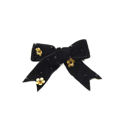 ADIBA WOMEN'S BLACK LUCILLE FRENCH HANDMADE BARRETTE