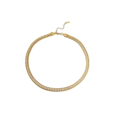 ADIBA WOMEN'S GOLD HARMONIOUS LINKS STAINLESS STEEL CHAIN NECKLACE