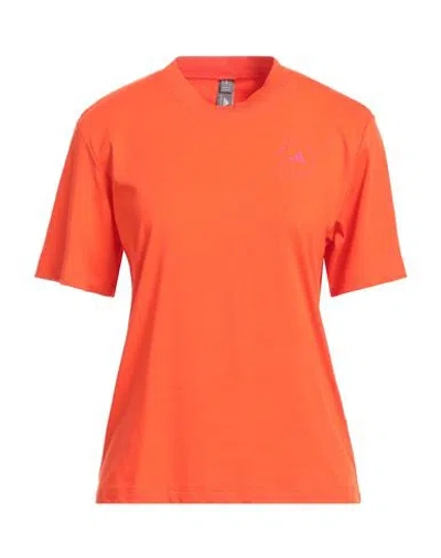 ADIDAS BY STELLA MCCARTNEY ADIDAS BY STELLA MCCARTNEY WOMAN T-SHIRT ORANGE SIZE L RECYCLED POLYESTER, ORGANIC COTTON, POLYESTER