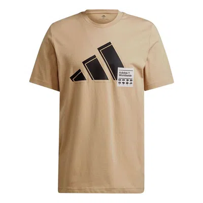 ADIDAS ORIGINALS adidas 3bar Logo Tee Logo Printing Sports Round Neck Short Sleeve Khaki
