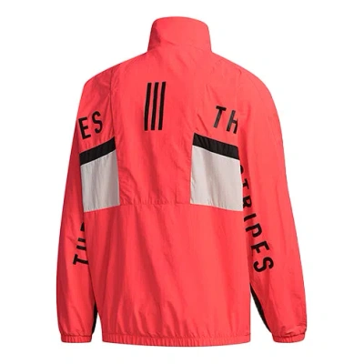 ADIDAS ORIGINALS adidas Alphabet Colorblock Stand Collar Jacket Red