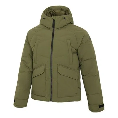 ADIDAS ORIGINALS adidas Big Baffle Jkt Casual Sports Adjustable hooded down Jacket Green