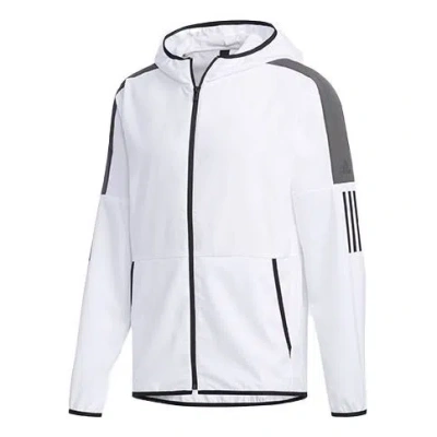 ADIDAS ORIGINALS adidas Casual Sports Contrasting Colors hooded Woven Jacket White