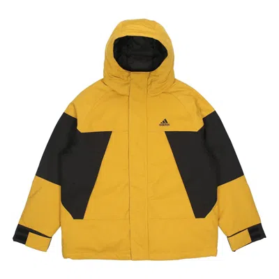 ADIDAS ORIGINALS adidas Cb Bos Logo Jkt Contrast Color Stitching Hooded Down Jacket Yellow