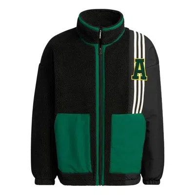 ADIDAS ORIGINALS adidas Clover Imitation Sherpa Warm Casual Stand Collar Jacket 'Black'