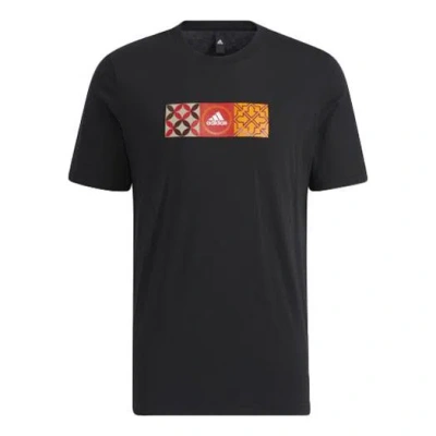 ADIDAS ORIGINALS adidas CNY GFX TEE limited Pattern Printing Round Neck Sports Short Sleeve Black