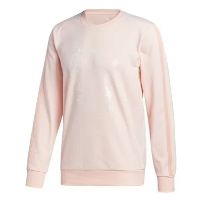 ADIDAS ORIGINALS adidas Decorate Cr Basketball Casual Sports Stripe Round Neck Pink