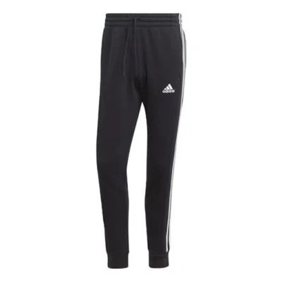 ADIDAS ORIGINALS adidas Essentials Fleece 3-Stripes Tapered Cuff Joggers 'Black White'