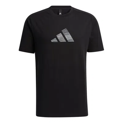 ADIDAS ORIGINALS adidas Fi 3bar Tee Logo Casual Sports Round Neck Short Sleeve Black