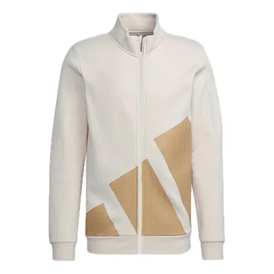 ADIDAS ORIGINALS adidas Fleece Jacket M Contrasting Colors Large Logo Sports Creamy White