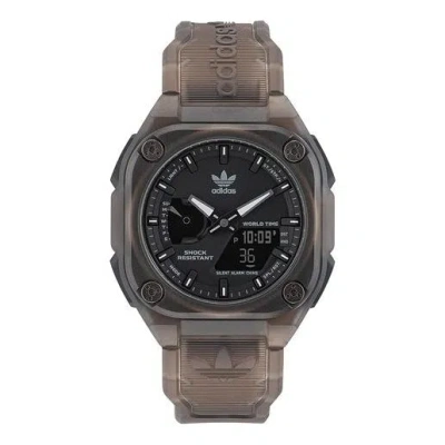 ADIDAS ORIGINALS adidas Gray Resin Strap Watch 'Brown Black'