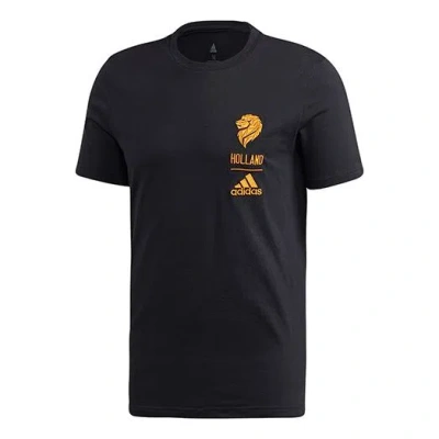 ADIDAS ORIGINALS adidas Hol CI Tee Printed Sports Football Training Short Sleeve Men's Black