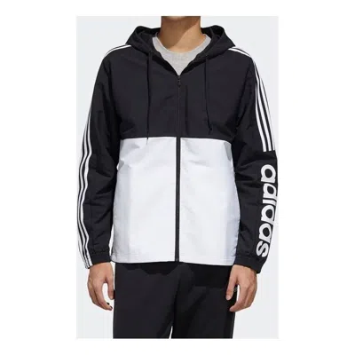 ADIDAS ORIGINALS adidas hooded track Jacket Black White Splicing