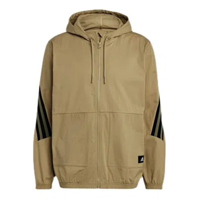 ADIDAS ORIGINALS adidas hooded Windproof Athleisure Casual Sports Jacket Khaki