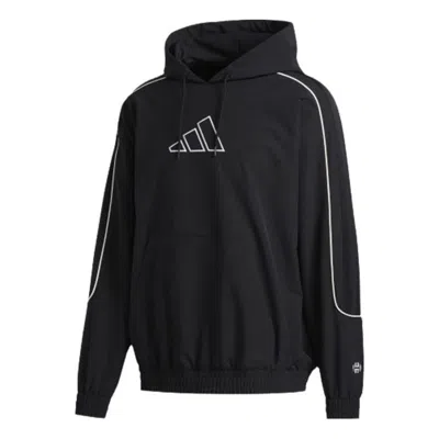 ADIDAS ORIGINALS adidas Hrd Cu Embroidered Logo hooded Pullover Long Sleeves Black