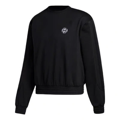 ADIDAS ORIGINALS adidas Hrd Fleece Crew Basketball Sports Pattern Round Neck Pullover Black