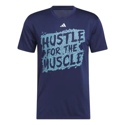 ADIDAS ORIGINALS adidas Hustle for the Muscle AEROREADY Short Sleeve Graphic Training Tee 'Dark Blue'