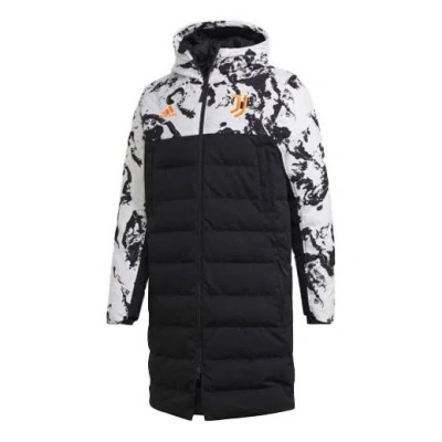 ADIDAS ORIGINALS adidas Juve Ssp Dwcoat Juventus Colorblock Soccer/Football mid-length Sports hooded down Jacket Blac
