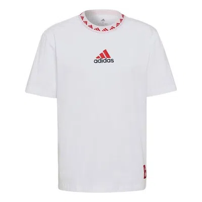 ADIDAS ORIGINALS adidas Logo Round Neck Pullover Sports Short Sleeve Bayern Munich White
