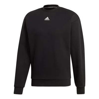 ADIDAS ORIGINALS adidas M Mh 3s Crew Casual Sports Solid Color Round Neck Black