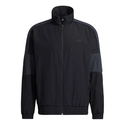 ADIDAS ORIGINALS adidas M Si Wov Jkt Logo Alphabet Stand Collar Jacket Black