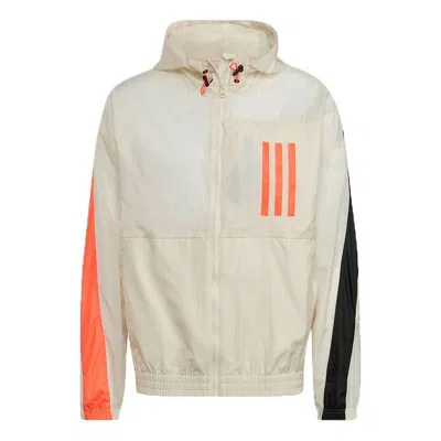 ADIDAS ORIGINALS adidas M Wnd Mo Ther Casual Sports Hooded Jacket Creamy White