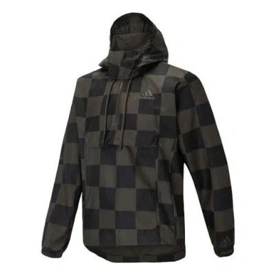 ADIDAS ORIGINALS adidas M Wv Jkt Plaid Casual Stay Warm hooded track Jacket Black