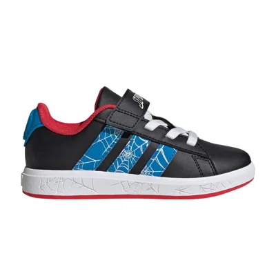 ADIDAS ORIGINALS ADIDAS MARVEL X GRAND COURT K 'SPIDER-MAN - BLUE WEB STRIPES' | BLACK | KID'S SIZE 2