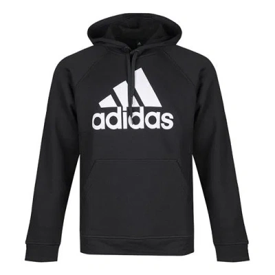 ADIDAS ORIGINALS adidas Men's Logo Knitted Sports Hooded Fleece Black