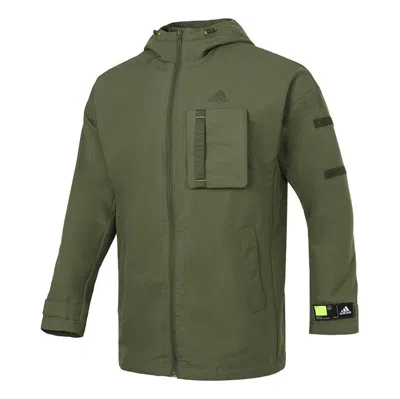 ADIDAS ORIGINALS adidas Men's TH Woven CSTM Hooded Jacket Green