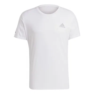 ADIDAS ORIGINALS adidas MENS Own the Run Tee Reflective Crew-neck Short Sleeve White