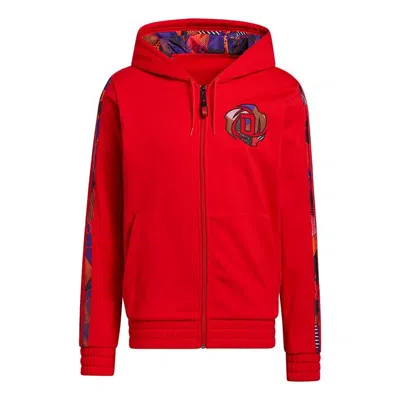 ADIDAS ORIGINALS adidas Mic Rose Full-Zip Hooded Sweatshirt Red