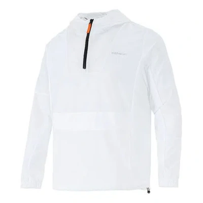 ADIDAS ORIGINALS adidas neo Half Zipper Splicing Pullover Hooded Jacket White