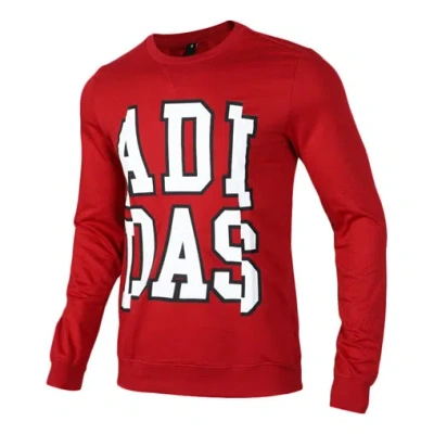 ADIDAS ORIGINALS adidas neo Large Logo Printing Round Neck Pullover Red