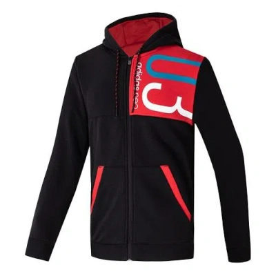 ADIDAS ORIGINALS adidas neo logo Printing hooded Casual Sports Jacket Black