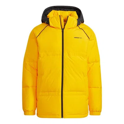 ADIDAS ORIGINALS adidas neo M Cb Down Casual Stay Warm Sports hooded down Jacket Yellow